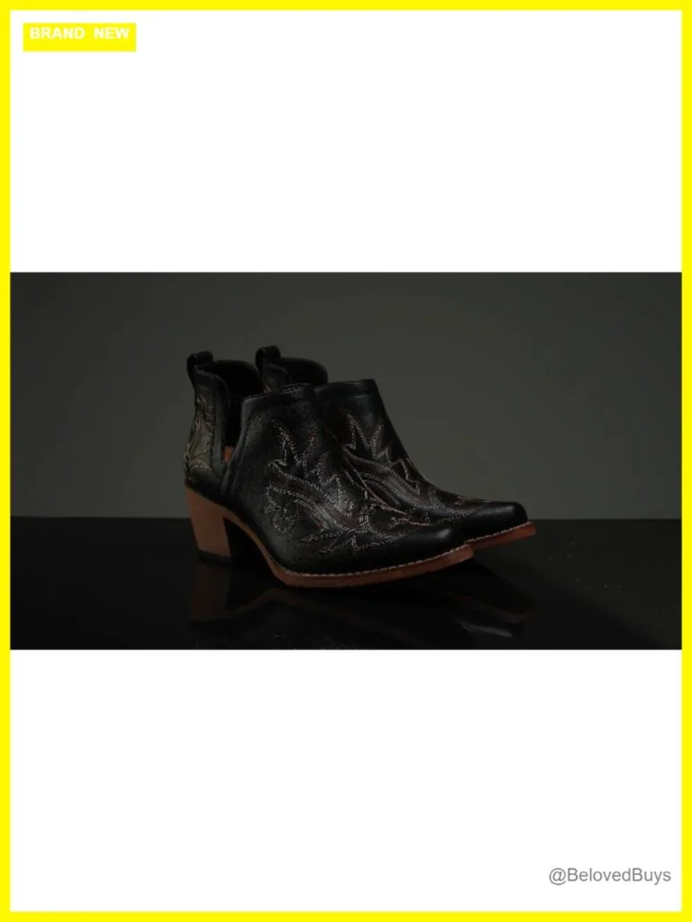 Women's Western Cowboy Ankle Booties - Chunky Stack Heels Square Toe